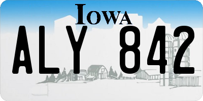 IA license plate ALY842