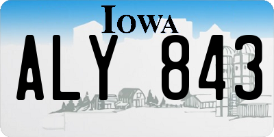 IA license plate ALY843