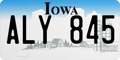 IA license plate ALY845