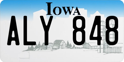 IA license plate ALY848