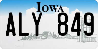 IA license plate ALY849