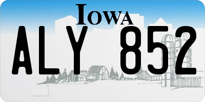 IA license plate ALY852