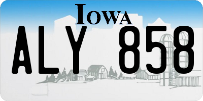 IA license plate ALY858