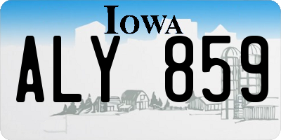 IA license plate ALY859