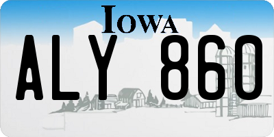 IA license plate ALY860