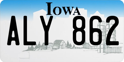 IA license plate ALY862
