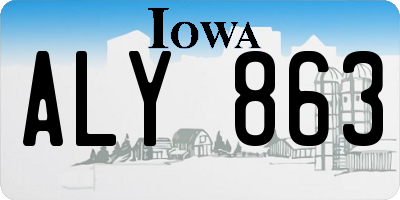 IA license plate ALY863