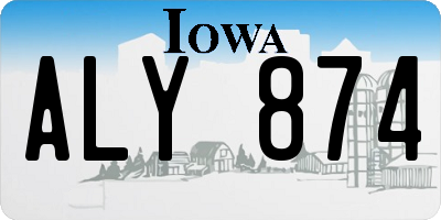 IA license plate ALY874