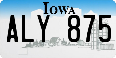 IA license plate ALY875