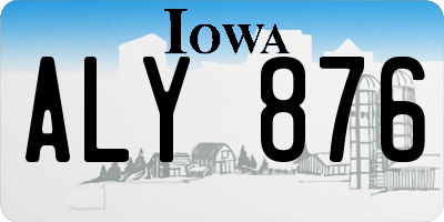 IA license plate ALY876