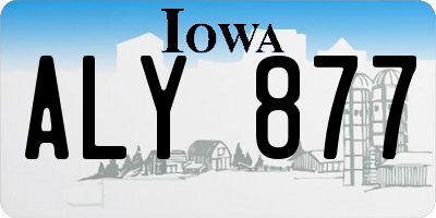 IA license plate ALY877