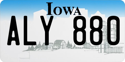 IA license plate ALY880