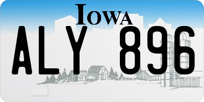 IA license plate ALY896