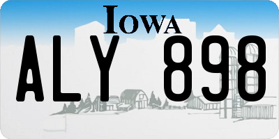 IA license plate ALY898