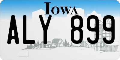 IA license plate ALY899