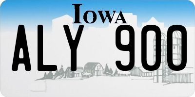 IA license plate ALY900