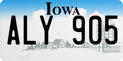 IA license plate ALY905