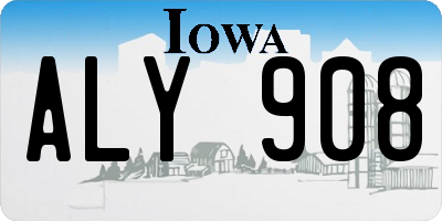 IA license plate ALY908