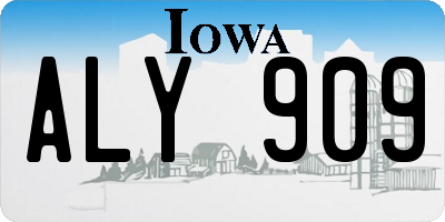 IA license plate ALY909