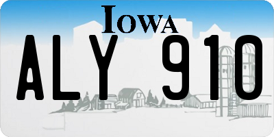 IA license plate ALY910