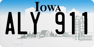 IA license plate ALY911