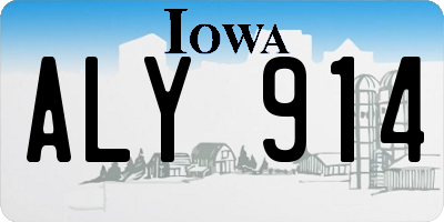 IA license plate ALY914