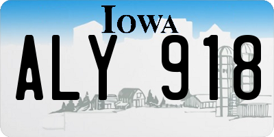 IA license plate ALY918