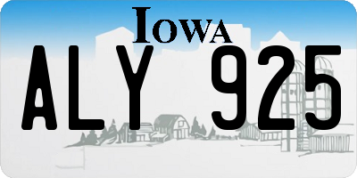IA license plate ALY925