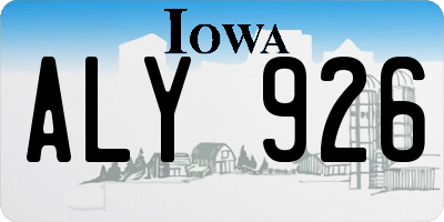 IA license plate ALY926