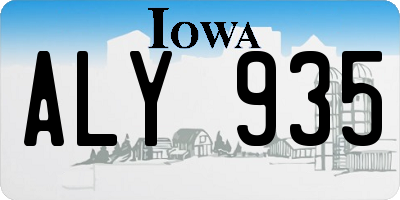 IA license plate ALY935