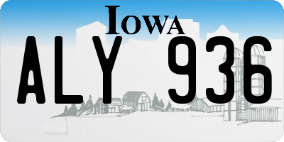IA license plate ALY936