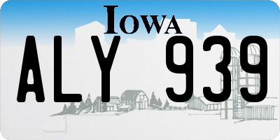 IA license plate ALY939