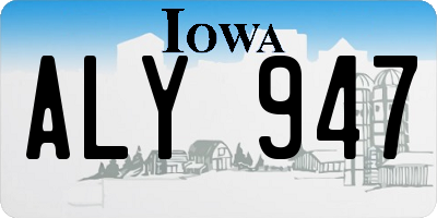 IA license plate ALY947