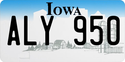 IA license plate ALY950