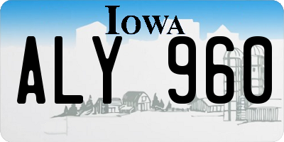 IA license plate ALY960