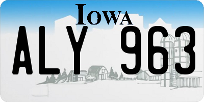 IA license plate ALY963