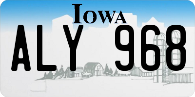 IA license plate ALY968