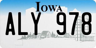 IA license plate ALY978
