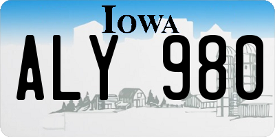 IA license plate ALY980