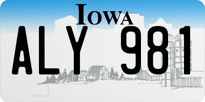 IA license plate ALY981