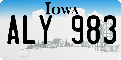 IA license plate ALY983