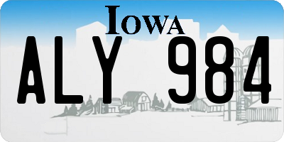 IA license plate ALY984