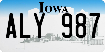 IA license plate ALY987