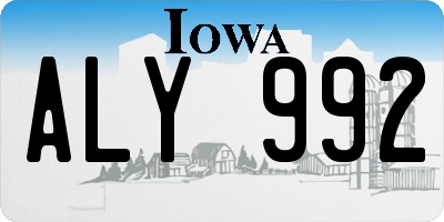 IA license plate ALY992