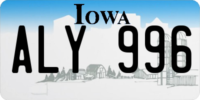 IA license plate ALY996