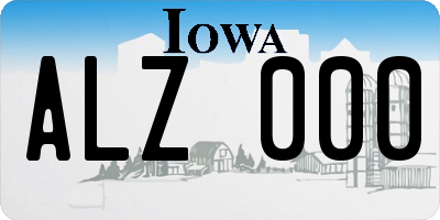 IA license plate ALZ000