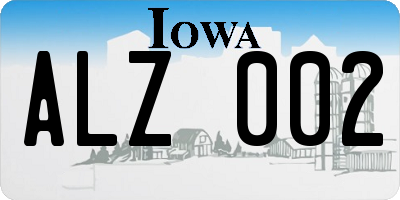 IA license plate ALZ002
