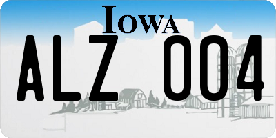 IA license plate ALZ004