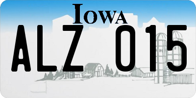 IA license plate ALZ015