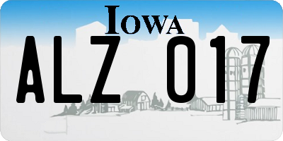 IA license plate ALZ017